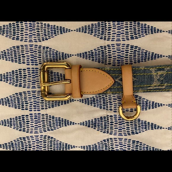 Louis Vuitton LV blue monogram de in belt - Picture 10 of 12